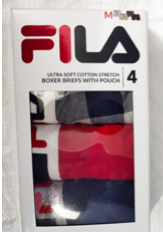 Boxer FILA Performance S-XL, 4 pack Mixed colors, 57% cotton/ 38% Poluester/ 5% elastan 